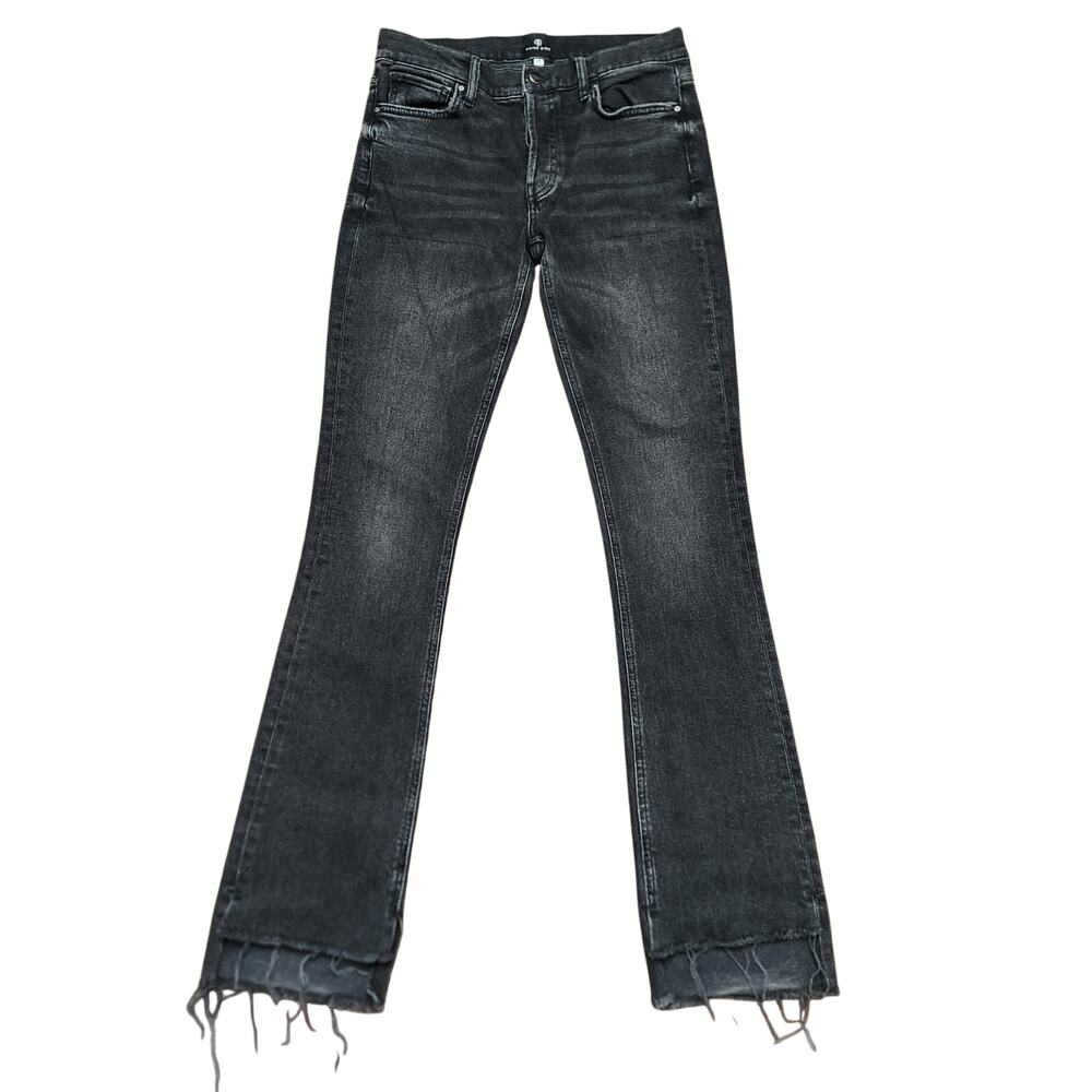 Anine Bing Tristen Low Rise Slim Boot Cut Jean Stoned Black Size 28